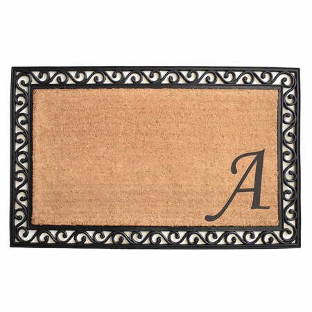 Monogram Door Mat, Coir, Black, Natural, 30 in W x 48 in L